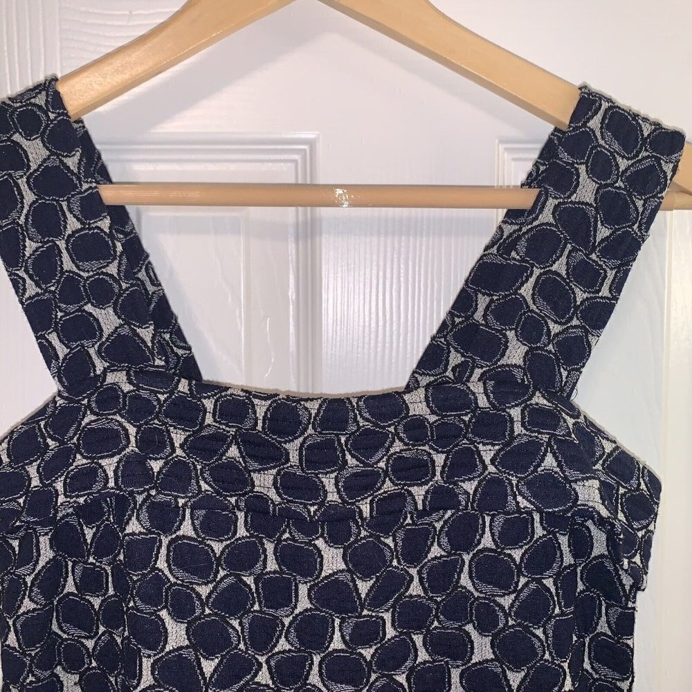 Diane Von Furstenberg Kuan Navy Blue Wool Blend Abstract Print Dress Size 4 View 3